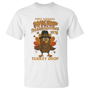 First Annual WKRP T Shirt Funny Thanksgiving Day WKRP Turkey Drop TS10 White Print Your Wear