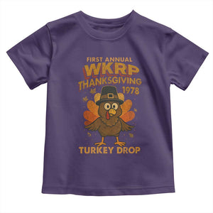 First Annual WKRP Toddler T Shirt Funny Thanksgiving Day WKRP Turkey Drop TS10 Purple Print Your Wear