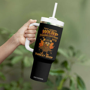 First Annual WKRP Tumbler With Handle Funny Thanksgiving Day WKRP Turkey Drop TS10 Print Your Wear