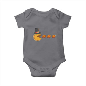 Thanksgiving Video Game Baby Onesie Pumpkin Pie Eating Turkey Gamer Patch Day TS10 Charcoal Print Your Wear