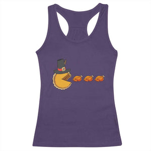 Thanksgiving Video Game Racerback Tank Top Pumpkin Pie Eating Turkey Gamer Patch Day TS10 Purple Print Your Wear