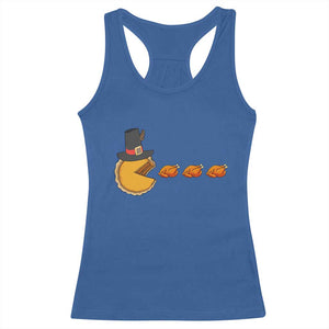 Thanksgiving Video Game Racerback Tank Top Pumpkin Pie Eating Turkey Gamer Patch Day TS10 Royal Blue Print Your Wear