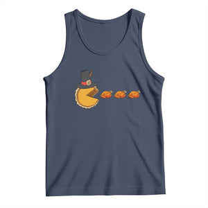 Thanksgiving Video Game Tank Top Pumpkin Pie Eating Turkey Gamer Patch Day TS10 Navy Print Your Wear