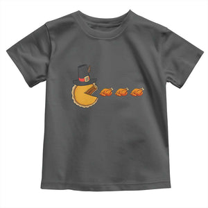 Thanksgiving Video Game Toddler T Shirt Pumpkin Pie Eating Turkey Gamer Patch Day TS10 Dark Heather Print Your Wear