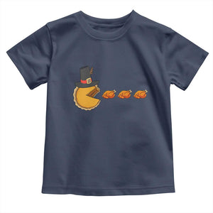 Thanksgiving Video Game Toddler T Shirt Pumpkin Pie Eating Turkey Gamer Patch Day TS10 Navy Print Your Wear