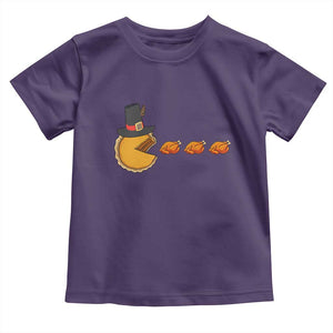 Thanksgiving Video Game Toddler T Shirt Pumpkin Pie Eating Turkey Gamer Patch Day TS10 Purple Print Your Wear