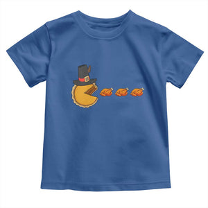Thanksgiving Video Game Toddler T Shirt Pumpkin Pie Eating Turkey Gamer Patch Day TS10 Royal Blue Print Your Wear