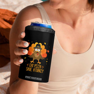 Save A Turkey Eat Pizza 4 in 1 Can Cooler Tumbler Funny Thanksgiving TS10 Print Your Wear