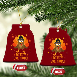 Save A Turkey Eat Pizza Ceramic Ornament Funny Thanksgiving TS10 Print Your Wear