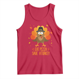 Save A Turkey Eat Pizza Tank Top Funny Thanksgiving TS10 Red Print Your Wear