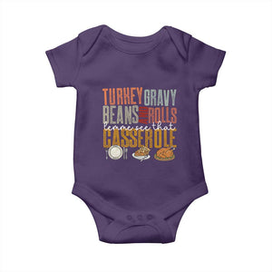 Funny Thanksgiving Baby Onesie Turkey Gravy Beans And Rolls Let Me See That Casserole TS10 Purple Print Your Wear