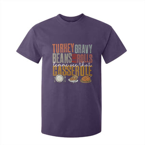 Funny Thanksgiving T Shirt For Kid Turkey Gravy Beans And Rolls Let Me See That Casserole TS10 Purple Print Your Wear