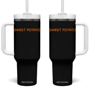 Matching Thanksgiving Couples Tumbler With Handle Funny Sweet Potato Fall Couple TS10 One Size: 40 oz Black Print Your Wear