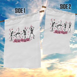 Dancing Skeletons Breast Cancer Garden Flag Skeleton Pink Ribbon Halloween TS10 Print Your Wear