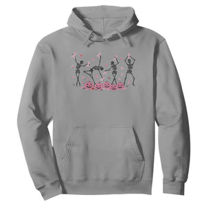 Dancing Skeletons Breast Cancer Hoodie Skeleton Pink Ribbon Halloween TS10 Sport Gray Print Your Wear