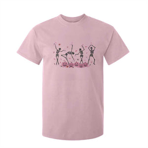 Dancing Skeletons Breast Cancer T Shirt For Kid Skeleton Pink Ribbon Halloween TS10 Light Pink Print Your Wear