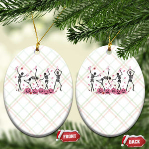 Dancing Skeletons Breast Cancer Ceramic Ornament Skeleton Pink Ribbon Halloween TS10 Print Your Wear