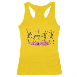Dancing Skeletons Breast Cancer Racerback Tank Top Skeleton Pink Ribbon Halloween TS10 Daisy Print Your Wear