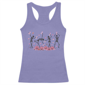 Dancing Skeletons Breast Cancer Racerback Tank Top Skeleton Pink Ribbon Halloween TS10 Violet Print Your Wear