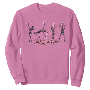 Dancing Skeletons Breast Cancer Sweatshirt Skeleton Pink Ribbon Halloween TS10 Azalea Print Your Wear
