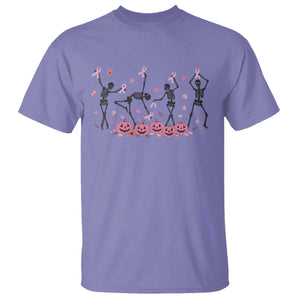 Dancing Skeletons Breast Cancer T Shirt Skeleton Pink Ribbon Halloween TS10 Violet Print Your Wear