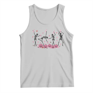 Dancing Skeletons Breast Cancer Tank Top Skeleton Pink Ribbon Halloween TS10 Ash Print Your Wear