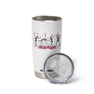 Dancing Skeletons Breast Cancer Tumbler Cup Skeleton Pink Ribbon Halloween TS10 Print Your Wear