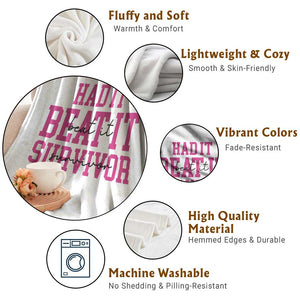 Breast Cancer Support Throw Blanket Had it Beat it Survivor Gift TS10 Print Your Wear
