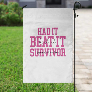 Breast Cancer Support Garden Flag Had it Beat it Survivor Gift TS10 Print Your Wear