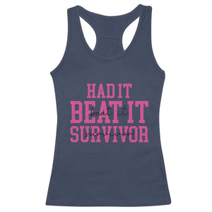 Breast Cancer Support Racerback Tank Top Had it Beat it Survivor Gift TS10 Navy Print Your Wear
