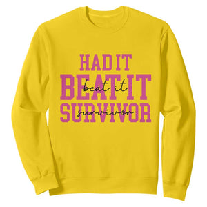 Breast Cancer Support Sweatshirt Had it Beat it Survivor Gift TS10 Daisy Print Your Wear