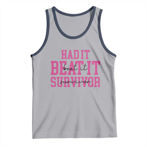 Breast Cancer Support Tank Top Had it Beat it Survivor Gift TS10 Athletic Heather Navy Print Your Wear