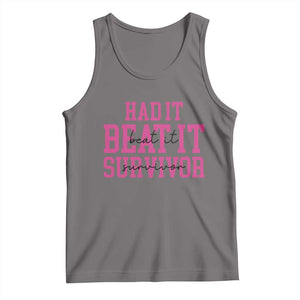 Breast Cancer Support Tank Top Had it Beat it Survivor Gift TS10 Deep Heather Print Your Wear