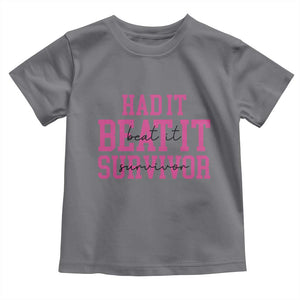 Breast Cancer Support Toddler T Shirt Had it Beat it Survivor Gift TS10 Charcoal Print Your Wear