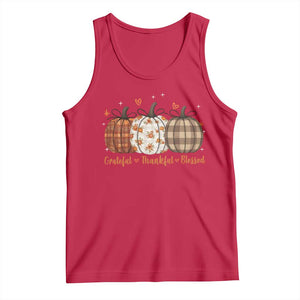 Grateful Thankful Blessed Pumpkin Tank Top Hello Thanksgiving Cozy Fall Autumn Rustic TS10 Red Print Your Wear