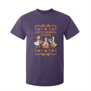 Just a Thankful Goose T Shirt For Kid Thanksgiving Silly Gooses TS10 Purple Print Your Wear