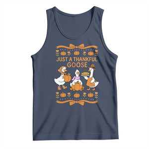 Just a Thankful Goose Tank Top Thanksgiving Silly Gooses TS10 Navy Print Your Wear