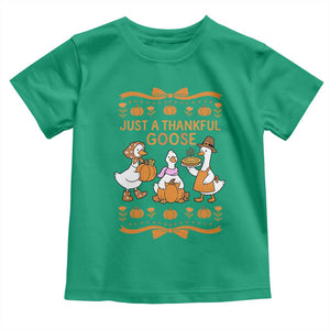 Just a Thankful Goose Toddler T Shirt Thanksgiving Silly Gooses TS10 Irish Green Print Your Wear