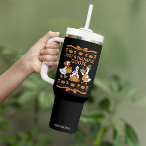 Just a Thankful Goose Tumbler With Handle Thanksgiving Silly Gooses TS10 Print Your Wear