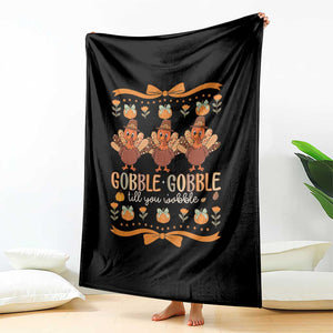 Gobble Gobble Till You Wobble Throw Blanket Funny Thanksgiving Turkey TS10 Print Your Wear