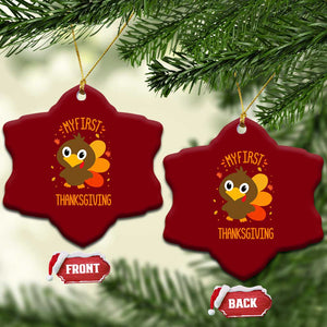 My First Thanksgiving Ceramic Ornament Funny Thanksgiving Turkey TS10 Print Your Wear