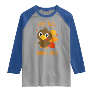 My First Thanksgiving Raglan Shirt Funny Thanksgiving Turkey TS10 Sport Gray Royal Print Your Wear