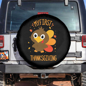 My First Thanksgiving Spare Tire Cover Funny Thanksgiving Turkey TS10 No hole Black Print Your Wear