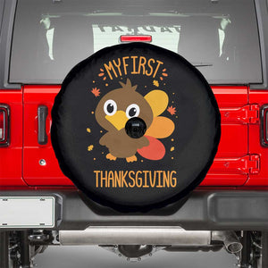 My First Thanksgiving Spare Tire Cover Funny Thanksgiving Turkey TS10 Black Print Your Wear