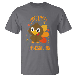 My First Thanksgiving T Shirt Funny Thanksgiving Turkey TS10 Charcoal Print Your Wear