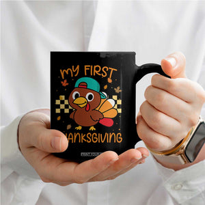 My First Thanksgiving Coffee Mug Funny Newborn Thanksgiving Turkey Boys TS10 Print Your Wear