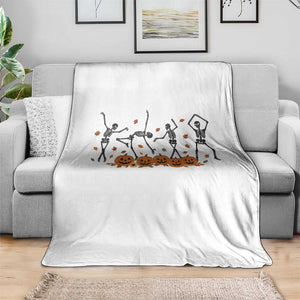 Dancing Skeleton Throw Blanket Retro Halloween Party Pumpkin Fall Season TS10 Print Your Wear
