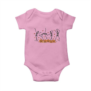 Dancing Skeleton Baby Onesie Retro Halloween Party Pumpkin Fall Season TS10 Light Pink Print Your Wear