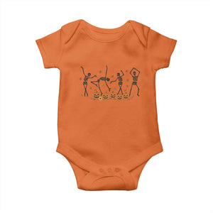 Dancing Skeleton Baby Onesie Retro Halloween Party Pumpkin Fall Season TS10 Orange Print Your Wear