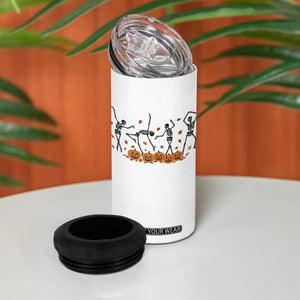 Dancing Skeleton 4 in 1 Can Cooler Tumbler Retro Halloween Party Pumpkin Fall Season TS10 Print Your Wear